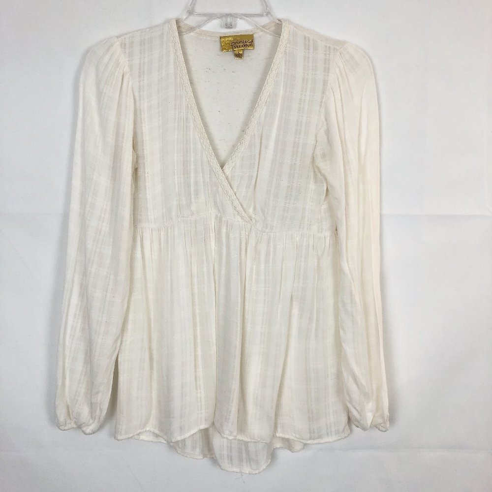 Princess Vera Wang I Bubble Sleeve V-Neck Top